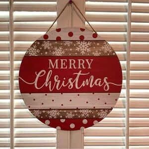Festive Red and White Christmas Wall Decor